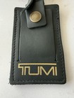 Tumi Dark Green Leather W  Gold Writing Luggage Bag Tag Id Replacement Travel