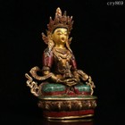 Rare Old Antique Tibet Jokhang Temple Handmade Inlaid With Gems Buddhism Statue