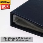 Small Photo Album 5x7 52 Pockets Leather Cover Picture Book Holds 5x7 Photos For