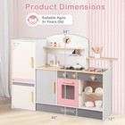 Kids Chef Play Kitchen Set Toddlers Wooden Pretend Toy Playset With Range Hood