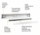 30  48  72  Electric Baseboard Heater White Steel 500-1500w 120v Automatic Reset