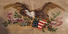 Vintage Needlepoint America Bald Eagle Patriotic E Pluribus Unim Complete Framed