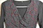 Women s Lace V-neck T Shirt Loose Casual Blouse Long Sleeve Tops Pullover Small