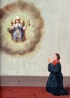 Antique 1885 Mexican Ex Voto Retablo Oil On Metal Sickbed Prayer Folk Art