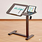 Rolling Laptop Desk Adjustable Height Computer Table Stand Up Office Workstation