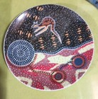 Australian Aboriginal Art Kangaroo Porcelain Plate Ron Potter Tobwabba Australia