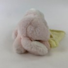 Vintage Bunny Rabbit Plush Rattle Toy Stuffed Animal Pink With Yellow Blanket