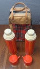 Vintage Red Plaid King Seeley Thermos Co  Made In The Usa Twin Picnic Pack 