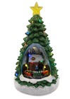 Christmas Tree With Winter Cottage And Train  Christmas Village W F07-n1-14-2309