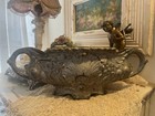 Antique French Cast Iron Garden Planter  Great Details  17    Across
