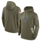 2022 Men s Olive Salute To Service Sideline Therma Performance Pullover Hoodie-u