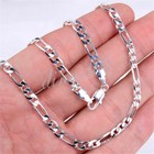 925 Sterling Silver 16  18  20  22  24  26  28  30  Figaro Chain Necklace F139