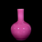 A Pair Chinese Carmine Red Porcelain Handmade Exquisite Vases 6545