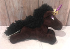 Afro Unicorn Horse Princess Crown Wearing Small Earrings 10  Plush Stuffed Toy