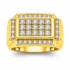 Diamonair 1 00 Ct Round Cut F vs  Lab Grown Diamond Sterling Silver Men s Ring