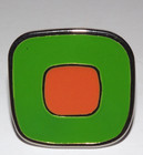 Vintage Retro Lot Set Of 2 Orange-green Chrome-silver Tone  Drawer Handle Pulls