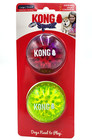 Kong Squeezz Geodz Balls Large 2pk Squeaky Floating Dog Fetch Toy 3  Colors Vary