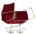 1940   s Baby Doll Carriage Stroller Red Buggy Made In Spain Red Velour