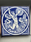 Antique Mintons Victorian Era Tile Trivet Roman Warriors