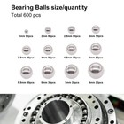 600pcs 12 Size Stainless Steel Precision Steel Balls 1-8mm Metric Bicycle Bearin