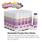  Washable Premium Glue Sticks For Home And Classroom  Applies Purple  Dries 