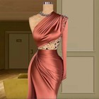 Shoulder Elegant Crystal Long Mermaid Prom Party Dresses Evening Dress Vestidos