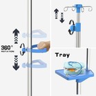 Iv Pole With Wheels Medical Portable Iv Stand With 4 Hooks And Tray  52 3    To 70