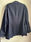 Cremieux Men   s Striped Linen Cotton Blazer 38r Blue white 2-button