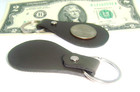  2 Two Dark Gray Pu Leather Key Fob Blank Key Ring Diy Laser Engraving Write Ok