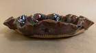 Australian Studio Pottery Decorative Bowl - Earthy Design With Gumnuts   Leaves