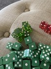 Lot Of 100 Vintage Green Dice Some Translucent