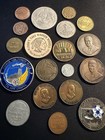 19-pc Mixed Lot Tinker Afb Challenge Coin Lbj Alamo Ttc Wooden Nickel Tokens