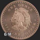 1 Oz Fine Copper Round Aztec Calendar Gsm