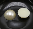 25 Ivory Flatback  Acrylic Half Pearl Bead 20mm Flat Back Scrapbook