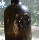 1820s Doneraile House Applied Seal Blackglass Pontiled Irish Liquor Bottle Rare
