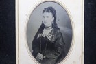      Antique Tintype Portrait Young Woman Victorian Jewelry Fashion C1870s
