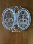 Antique Queen Victoria Golden Jubilee Royal Commemorative Glass Double Dish 1887