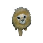Vintage Taxidermy-style Miniature Lion Figure Ornament Alpaca Fur Glass Eyes