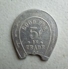 Jerry s Cafe Fayetteville Ohio Old Vintage 5 Cent Aluminum Horseshoe Trade Token