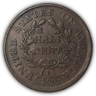 1804 Plain 4 No Stems Draped Bust Half Cent Almost Uncirculated Au Coin  23280