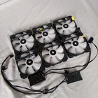 6 Corsair Rgb 120mm Pwm Fans Sp120 Rgb Case Fans 31006459 Rw0051   Control As-is
