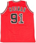 Chicago Bulls Dennis Rodman Autographed Signed Red Jersey Jsa Stock  237055