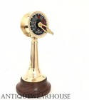Nautical Solid Brass Telegraph With Wooden Base Vintage Marine Home Decorative