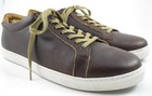 Allen Edmonds  courtside  Dress Sneakers 11 D Brown Football Grain Disct 699n 