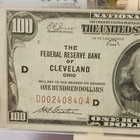 1929  100 National Currency Note Federal Reserve Bank Of Cleveland Ohio