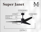 Matthews Fan Company Super Janet Ceiling Fan Brushed Nickel 60  White Blades