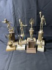 8 Vintage 1970s   80s Sports Trophies Retro Decor Prop Lot
