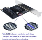 6 Port Pci-e Expansion Card Adapter Pci-e X4x8x16 6g Sata3 0 For Asmedia Asm1166