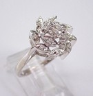2 Ct Real Moissanite 14k White Gold Plated Cluster Engagement Ring For Women s