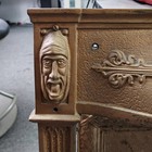 Antique Cast Iron Gothic Renaissance Fireplace Late 1800s 25x30         